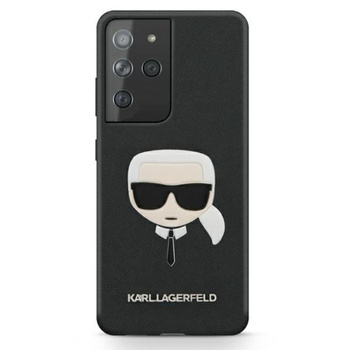 Karl Lagerfeld Saffiano Ikonik Karl`s Head - Étui Samsung Galaxy S21 Ultra (noir)